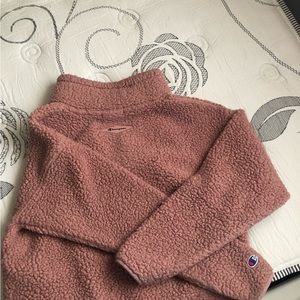 champion pink half zip up hoodie